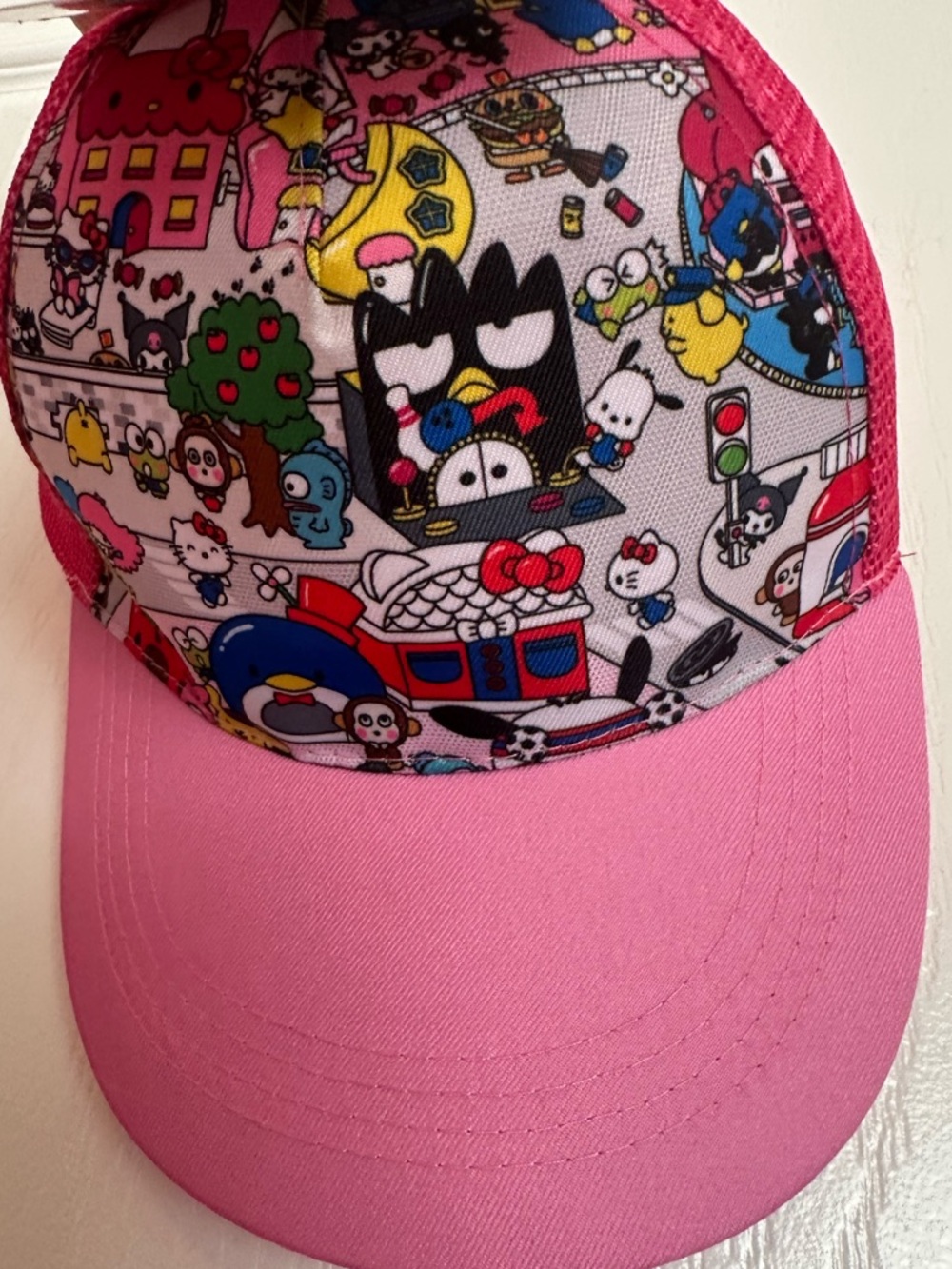Sanrio Character Trucker Hat Pink Hello Kitty Kuromi Badtz-Maru Cap NWT